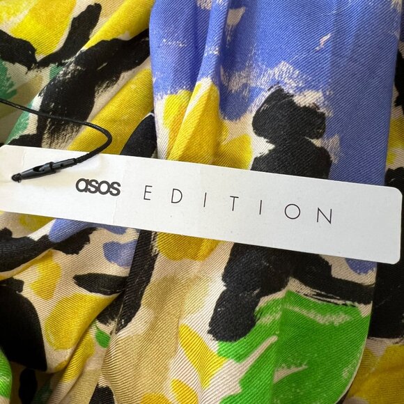 ASOS Edition Womens Blouson Sleeve Cut Out Midi Dress Oversized Floral Print 12 - Picture 16 of 16